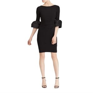 NWT Lauren Ralph Lauren taffeta jersey balloon sleeve party cocktail dress sz 4